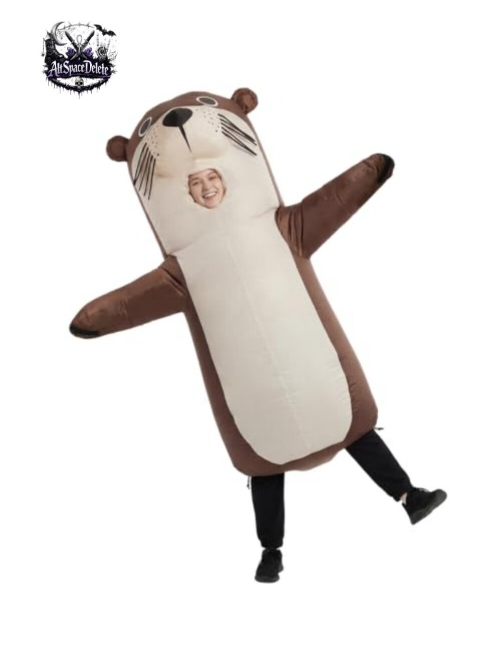 Adult Inflatable Otter Costume Blow Up Funny Halloween Cosplay Suit